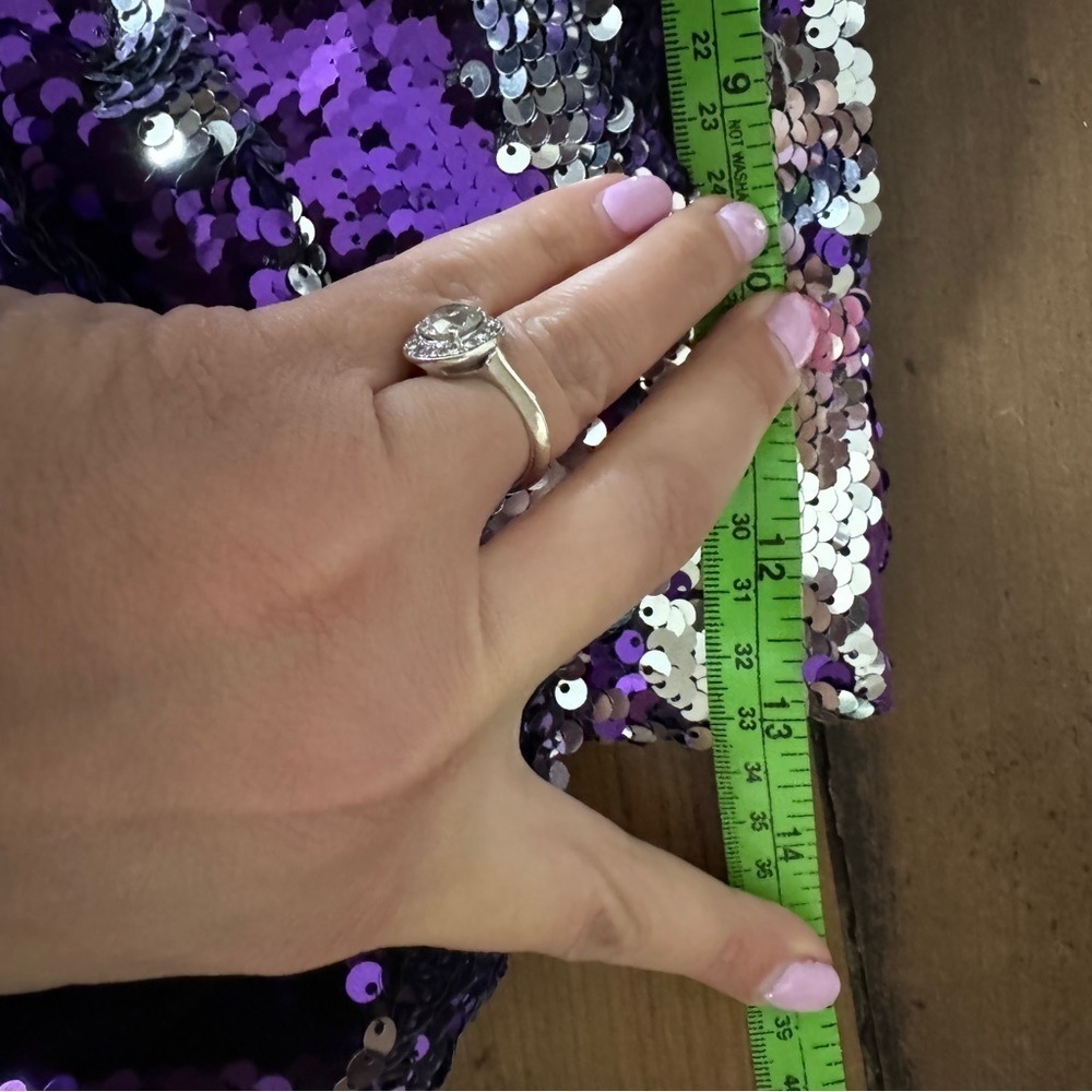 House of CB Katya Purple Sequin Draped Mini Skirt - Picture 13 of 16